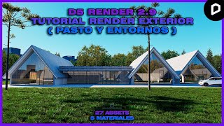 TUTORIAL RENDER EXTERIOR D5 RENDER 29  USANDO PASTO Y ENTONOS  27 ASSETS Y 5 MATARIALES GRATIS [upl. by Sundstrom190]