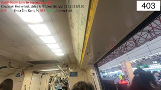 ⁴ᴷ Good option SMRT Trains NSL Train Ride CCK → Jurong East  Kawasaki C151 119120 [upl. by Esila]