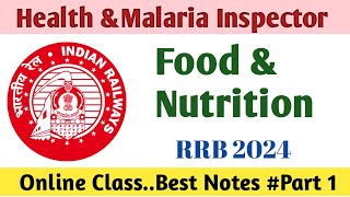 Health and Malaria Inspector  Food and Nutrition  RRB 2024 Exam Preparation  Sanitary Inspector [upl. by Erin]