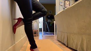 ASMR Leather Legging Unboxing and Tryon  Hugo Boss [upl. by Francoise]