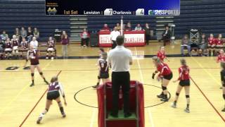 Volleyball Charlevoix vs JohannesburgLewiston 110816 1st Set [upl. by Niraa]