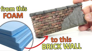 How to make realistic Brick Wall – For Miniature Dioramas and Terrain DIY [upl. by Yedsnil655]