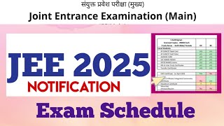 JEE 2025 Exam Schedule Jan and April [upl. by Zigrang]