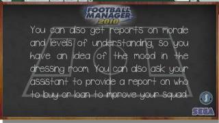 Football Manager 2010 Tuturial  Backroom Advice [upl. by Eiramanig220]