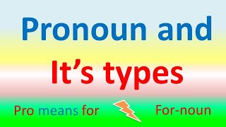 Pronoun and its type  Pronoun  Learn pronoun [upl. by Gnoht]