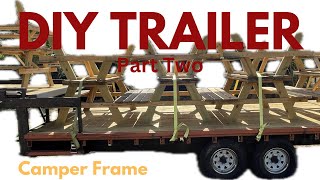 DIY Goose Neck Trailer made from a camper frame and pallet racking part2 ranchinonmission [upl. by Araem877]