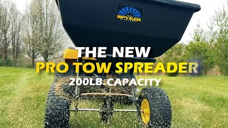 Pro Series Tow Behind Broadcast Spreader  200lb Heavy Material Capacity [upl. by Haelem]