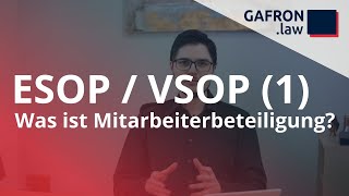 ESOP 1  Was ist MITARBEITERBETEILIGUNG Einleitung [upl. by Anilrats]