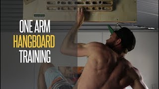 One arm hangboard training [upl. by Bencion598]