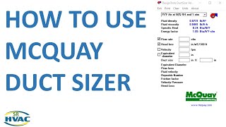 MCQUAY Duct Sizer Tutorial for Beginners in HVAC  Duct Sizing [upl. by Aicilav]