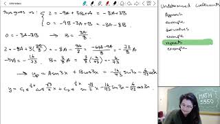 94 Undetermined Coefficients  Repeated terms and example [upl. by Anairol]