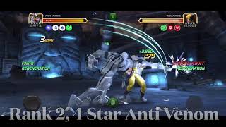 4 STAR AntiVenom OBLITERATES ROL Wolverine in 73 Hits  Marvel Contest of Champions [upl. by Ahsya]