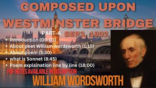 Composed upon Westminster Bridge Sep 3 1802  William Wordsworth [upl. by Asserrac348]