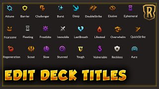 Edit Deck Titles Guide  NEW PATCH 16 CODES  Colors and Sprites  Legends of Runeterra [upl. by Isnam451]