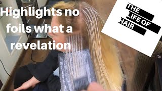 Freehand Balayage Highlight Hair  No Foils  Bleaching Hair [upl. by Akilak]