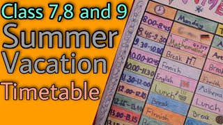 Summer vacation timetable for class 7 8 and 9th  summer timetable  hamari kaksha [upl. by Atsirt]