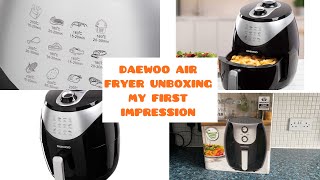 DAEWOO AIR FRYER  UNBOXING  HOW TO USE IT  UK LIFE WITH MARRIUM [upl. by Yrekcaz]