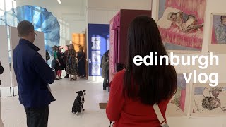 my first exhibition opening  edinburgh vlog [upl. by Ahsekel]