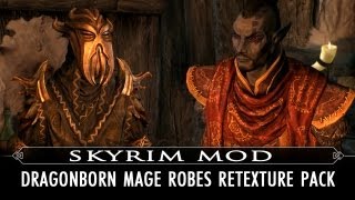 Skyrim Mod Feature Dragonborn Mage Robes Retexture Pack [upl. by Sandye]