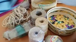 rope bowl basket how to adding jute or twine [upl. by Roxy934]