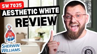 SherwinWilliams Aesthetic White Review for 2024 Crisp amp Clean Color [upl. by Dranoel]