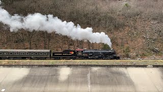 Western Maryland Scenic CampO H6 1309 Steam Departs Cumberland For Helmstetters Curve 121721 [upl. by Griseldis858]