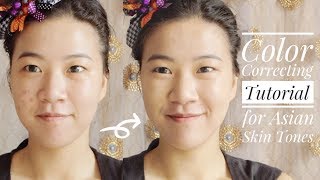 How To Colour Correct Asian Skin Tones  Acne Coverage Makeup Tutorial for Beginners [upl. by Athenian355]