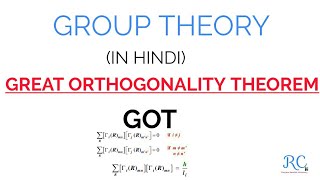 Character Table Part 2GREAT ORTHOGONALITY THEOREM [upl. by Lotsyrc]