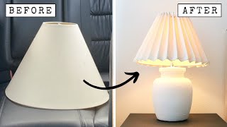 EASY No Sew DIY PLEATED lamp shade [upl. by Jeremiah]