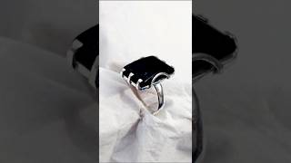 Make a black stone silver Ring for women [upl. by Enahc]