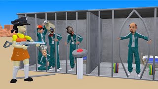 Scary Teacher 3D vs Squid Game Help Miss T and Nick Escape Granny’s Prison 5 Times Challenge [upl. by Faires]