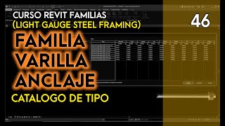 🔩 Curso REVIT Familias  Light Steel Framing  Video 46  Varilla Anclaje  Catálogo de Tipo [upl. by Prudi]