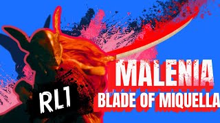 Malenia Blade Of Miquella RL1Powerstance Lordsworns Straight Sword25No Hit [upl. by Nevak774]