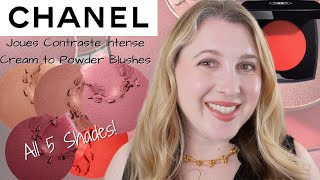 CHANEL Joues Contraste Intense Cream to Powder Blushes  All Shades  Swatches Comparisons Demos [upl. by Reifel720]