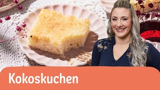 Saftiger Kokoskuchen vom Blech 🥥🍰  REWE Deine Küche [upl. by Nepean]