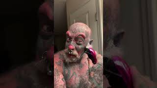 Tattooed clown shaves off his beard [upl. by Lipman]