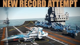 RECORD ATTEMPT  Land 12 Aircraft On A Sliding Carrier  DCS WORLD [upl. by Ormond]