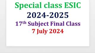 ESIC UPSC Nursing officer Series paper Final Class [upl. by Dorelia]