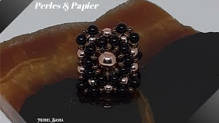 Tuto Bijoux Comment réaliser une bague en perles fines amp rocailles [upl. by Joashus]