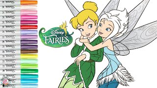 Disney Fairies Coloring Book Page Tinker Bell Periwinkle Fawn and Iridessa [upl. by Krauss]