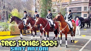 Cabalgata de los Tres Tombs de Sant Antoni 2024 Barcelona Spain [upl. by Llorre]