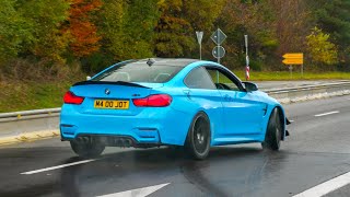 Cars Leaving Nürburgring Tankstelle in RAIN 700HP 570S BMW M GT4 JCR AMG GTR 765LT E36 FAIL [upl. by Joacima]