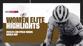 Gavere  Women Elite Highlights  202324 UCI Cyclocross World Cup [upl. by Nirret]