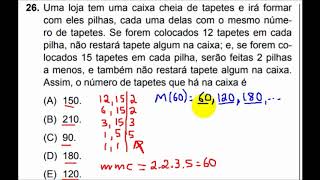 QUESTÃO DE CONCURSO MATEMÁTICA MMC  VUNESP 2017 PM [upl. by Atiseret]