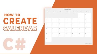 PART 1  How To Create a Calendar in CNET Windows Form using UserControl [upl. by Freeborn189]