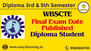 Diploma 3rd amp 5th Semester  Final Exam Date Published Diploma Student [upl. by Ozan776]