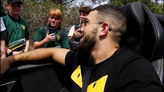 PICKING UP AL KOBEISSYS BROTHER FROM SCHOOL WITH SUPERCARS  GO KARTING  THE 1 VLOG [upl. by Hanej]