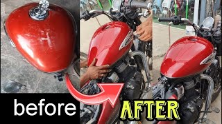 Royal Enfield Meteor Modification  Tank Modified  custom painting  2024 [upl. by Judsen]