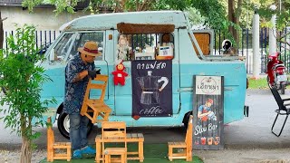 Cafe Vlog Mini Coffee Shop Tiny Truck Bar Cool Old Work Hard Dream Mobile Small Business Relax Mood [upl. by Eniamrehc]