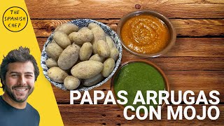 Canary Wrinkly potatoes with dips  Papas Arrugadas con Mojos [upl. by Sutsuj272]